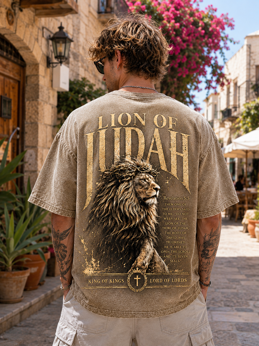 Lion of Judah – Vintage Olive Tee