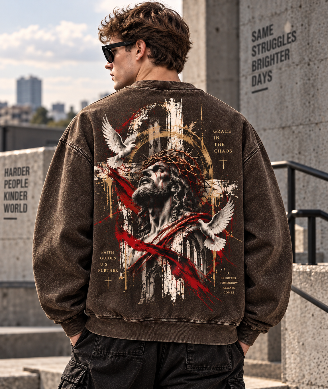 Grace in the Chaos – Vintage Faith Sweatshirt