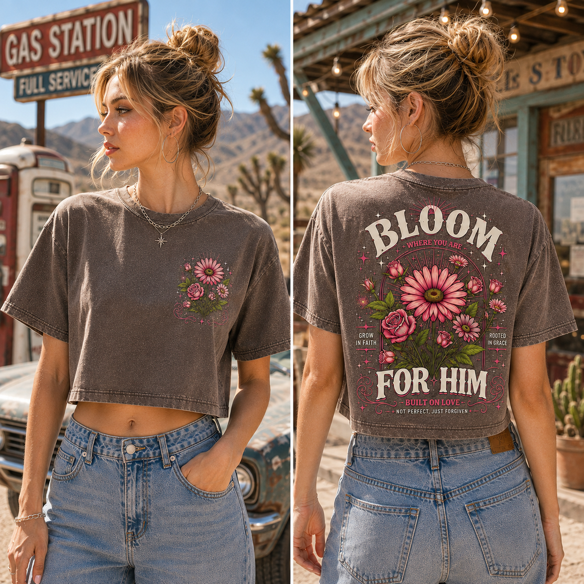 Bloom Where You Are – Faith & Floral Crop Top