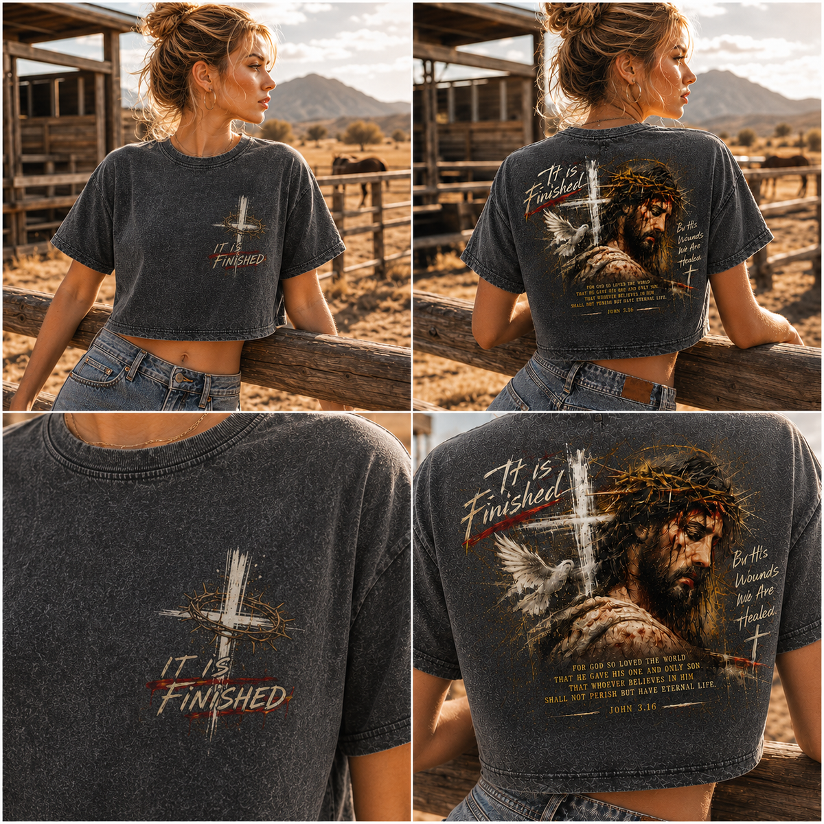 It Is Finished – Vintage Faith Crop Top