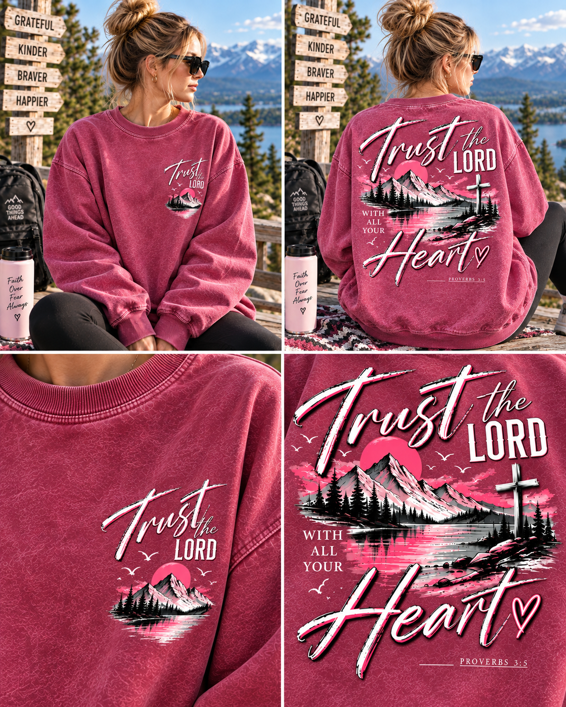 Trust The LORD Heart – Vintage Faith Sweatshirt