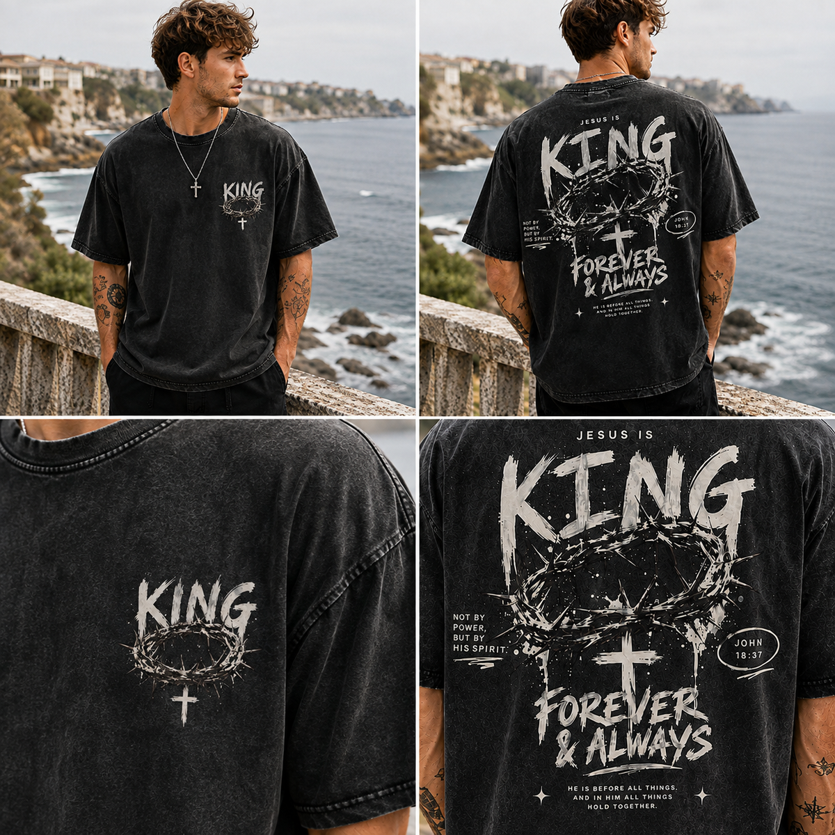 Vintage Faith Graphic T-Shirt – Jesus Is King