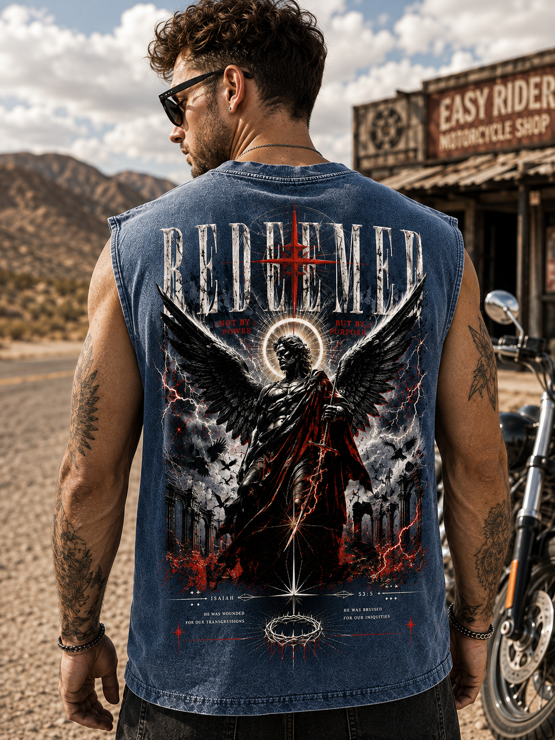 Redeemed Angel Washed Black Tank