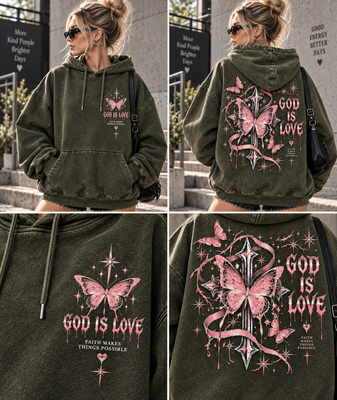 Vintage Butterfly “God Is Love” Hoodie