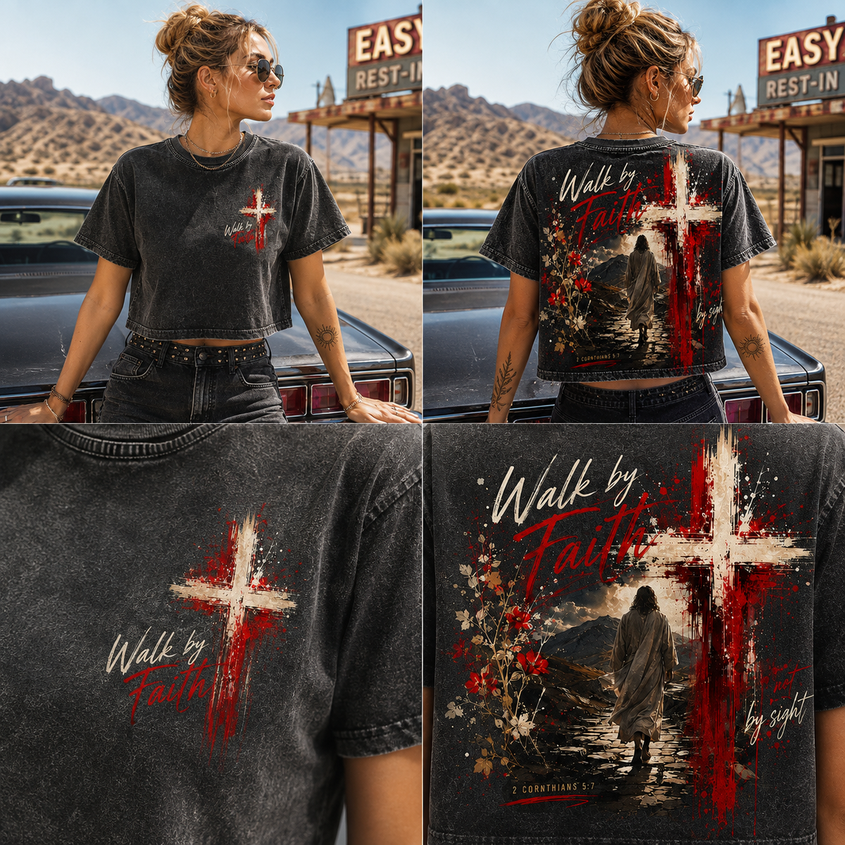 Walk by Faith Vintage Crop Tee