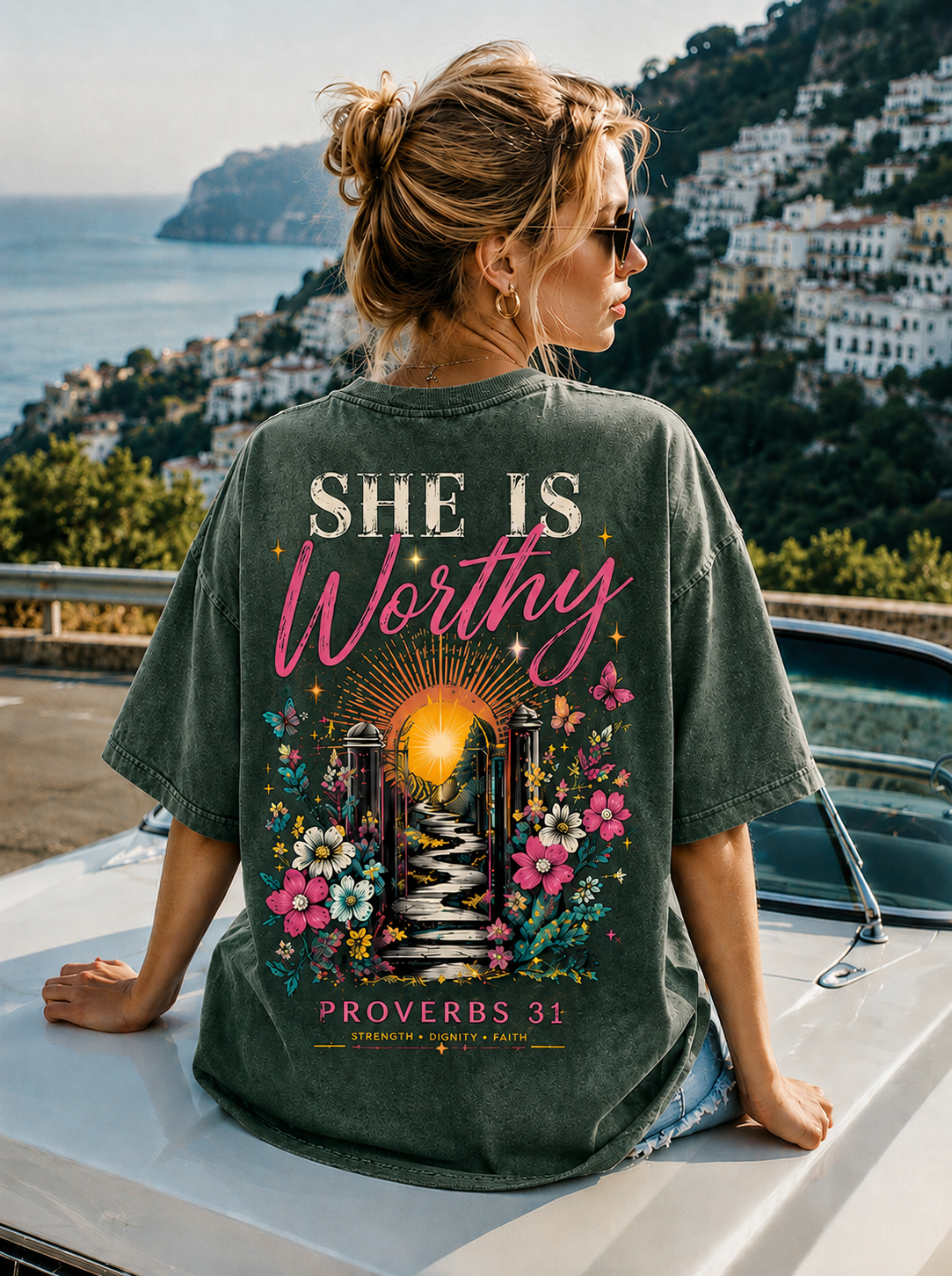 She Is Worthy Tee – Vintage Christian Streetwear