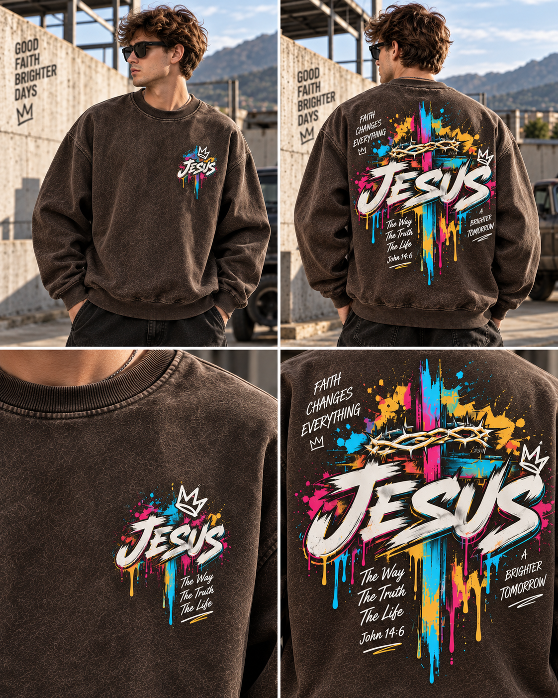 Jesus Faith Vintage Washed Sweatshirt