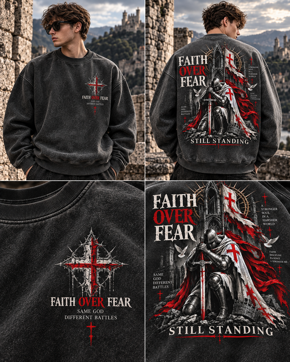 Faith Over Fear – Still Standing Vintage Sweatshirt