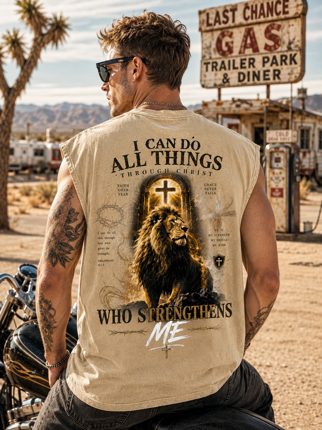 Faith Over Fear Lion Tank