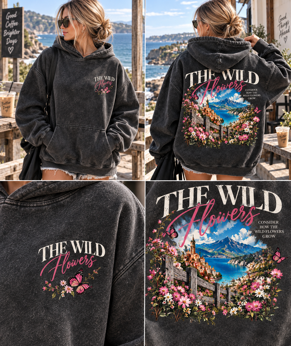 The Wild Flowers Vintage Wash Hoodie