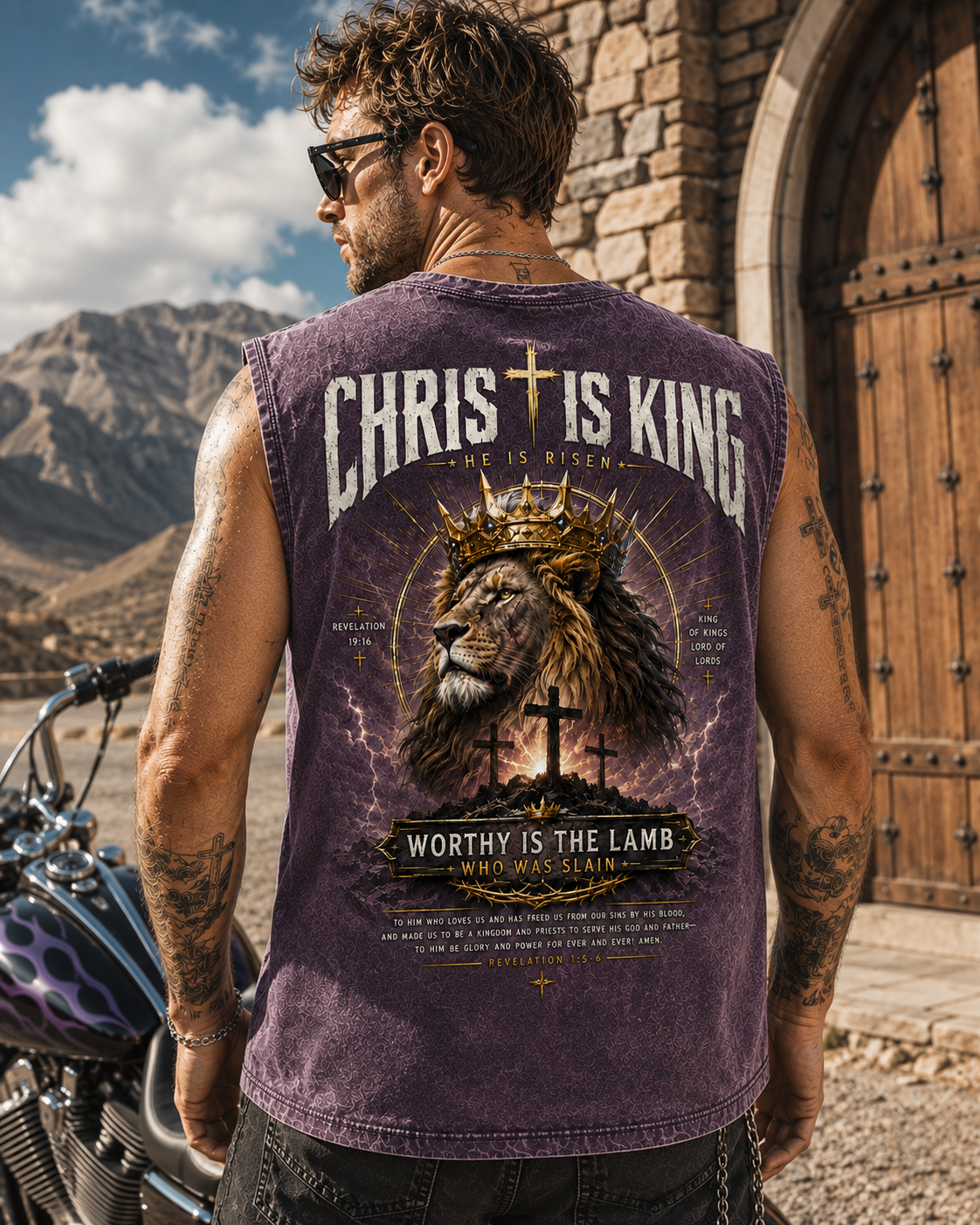 Chris Is King Washed Black Tank Top