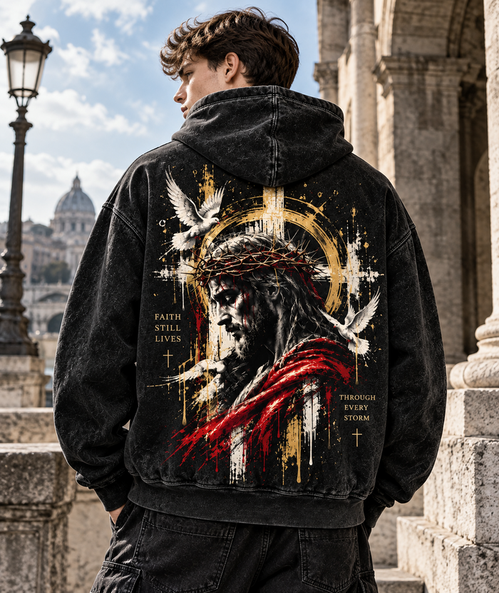 Faith Still Lives Hoodie – Vintage Christian Streetwear