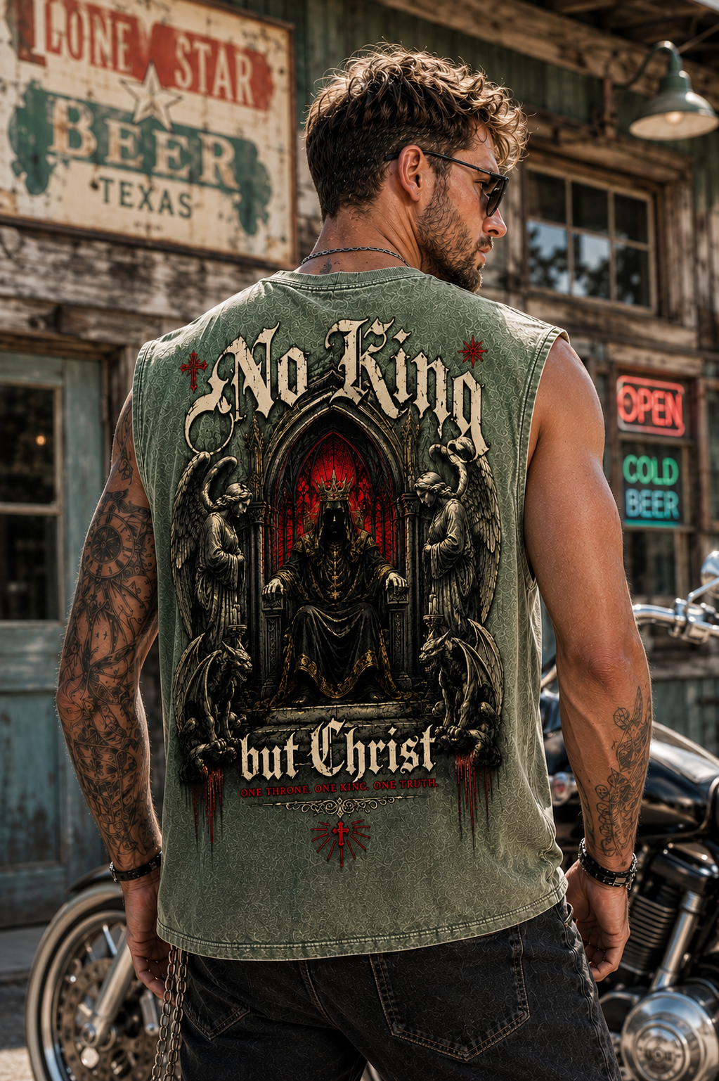 No King But Christ – Vintage Gothic Tank Top
