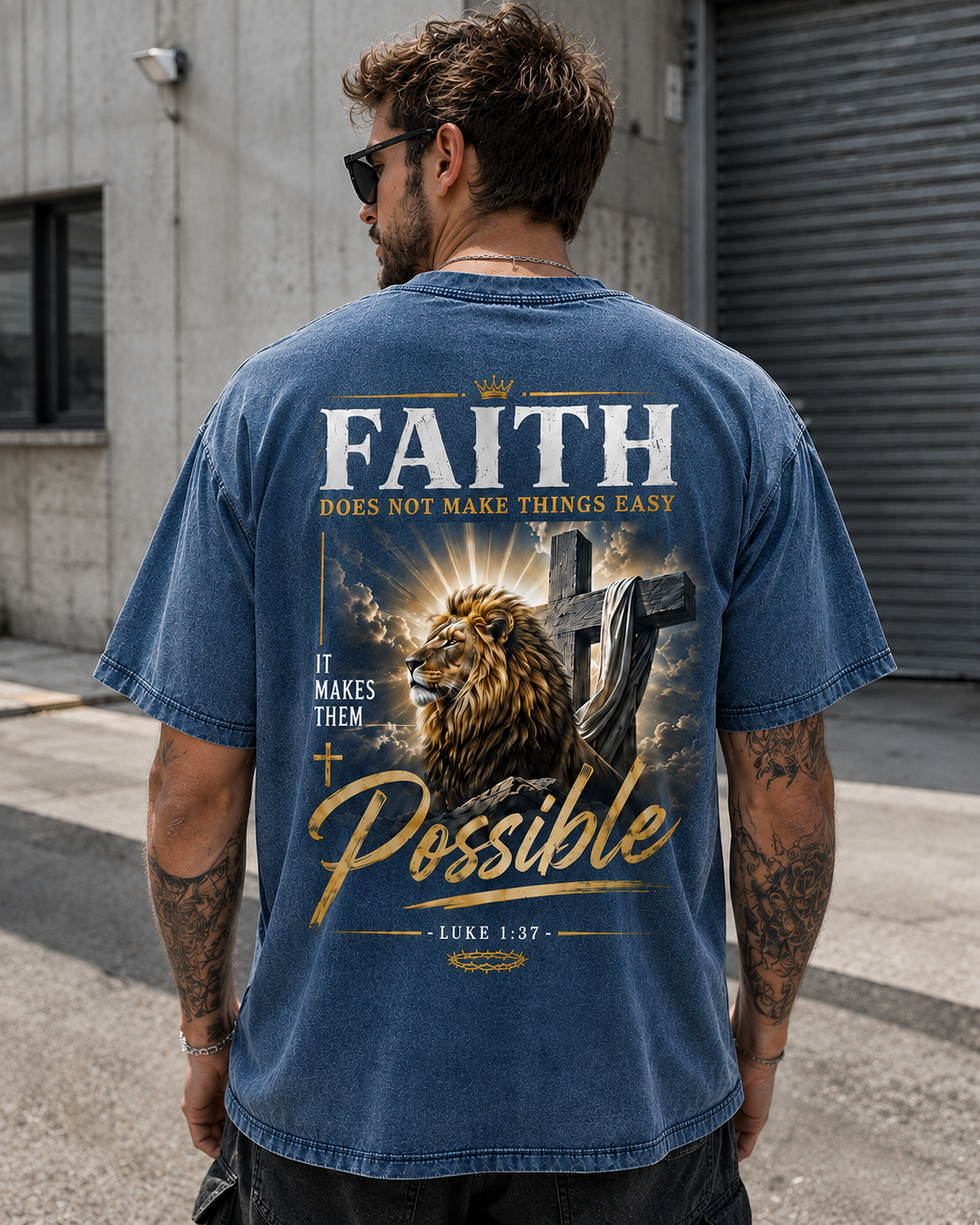 Faith Lion Christian T-Shirt  Faith Lion Graphic Tee