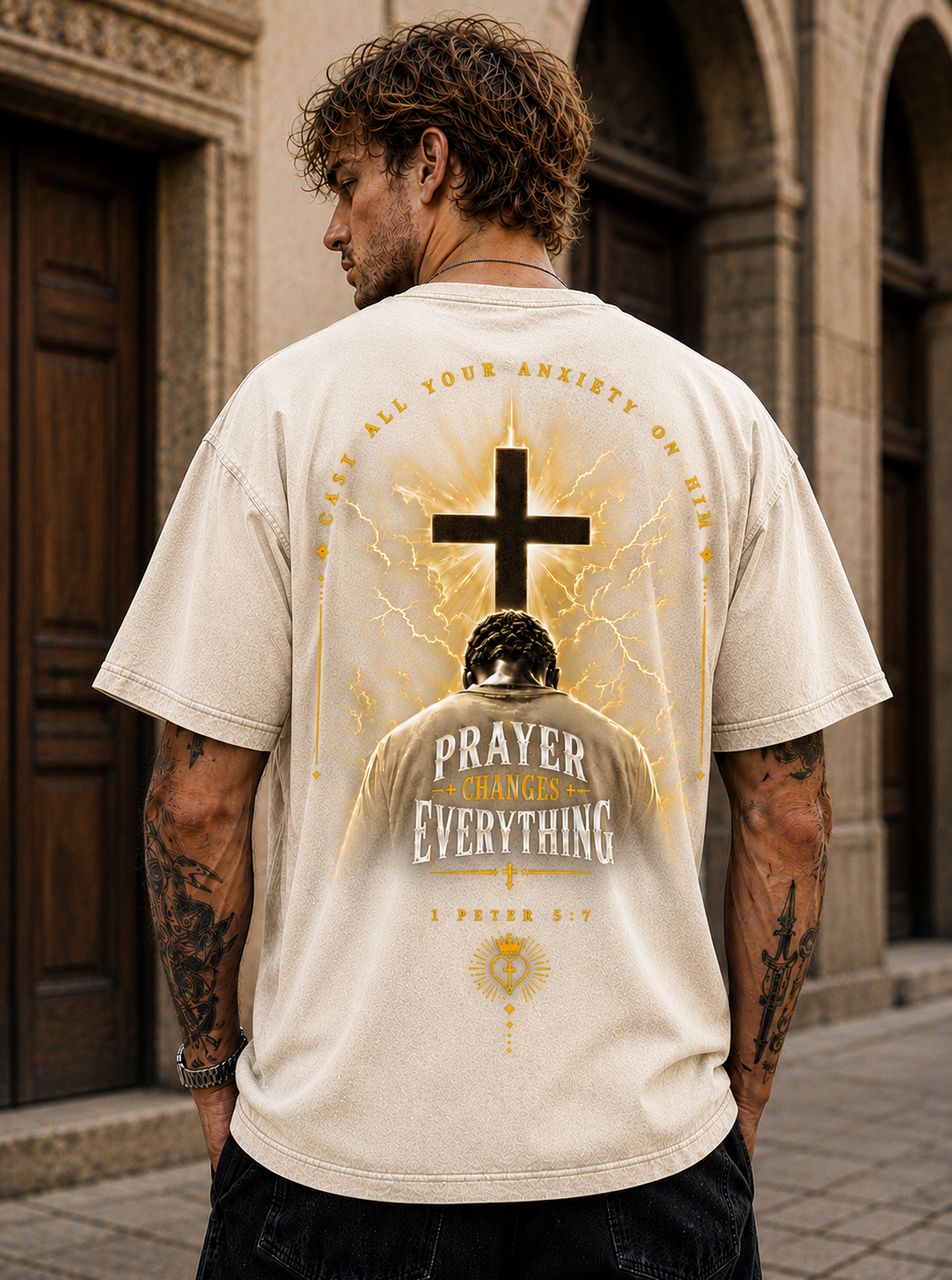 Prayer Changes Everything – Christian Cross T-Shirt