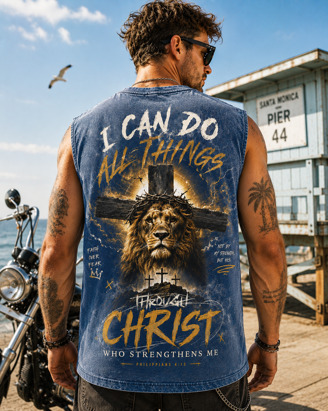 Faith Over Fear — Washed Black Graphic Tank Top