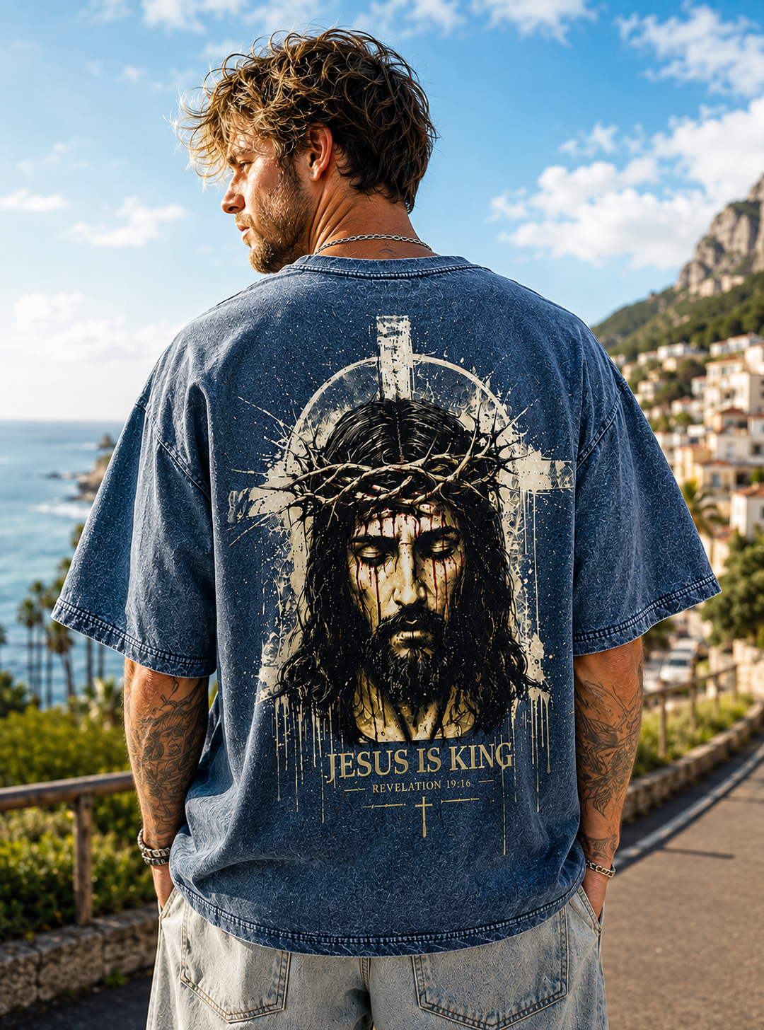 Jesus Is King – Vintage Olive Tee