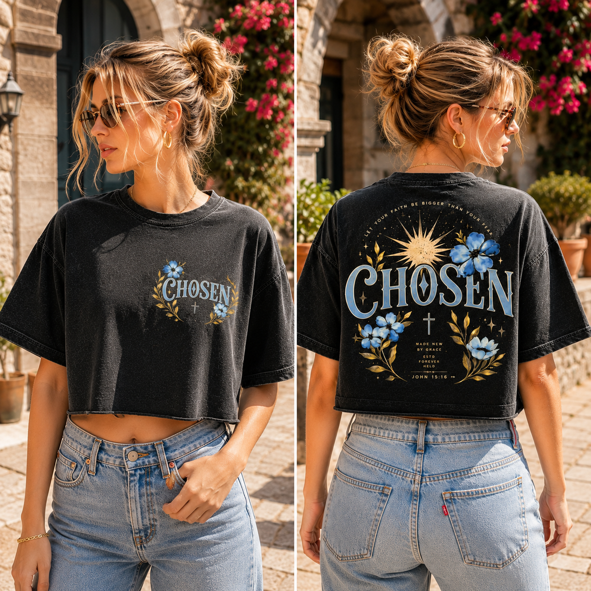 CHOSEN Faith Vintage Crop Top