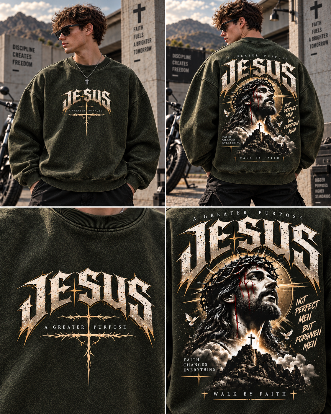 JESUS Faith Vintage Sweatshirt – A Greater Purpose