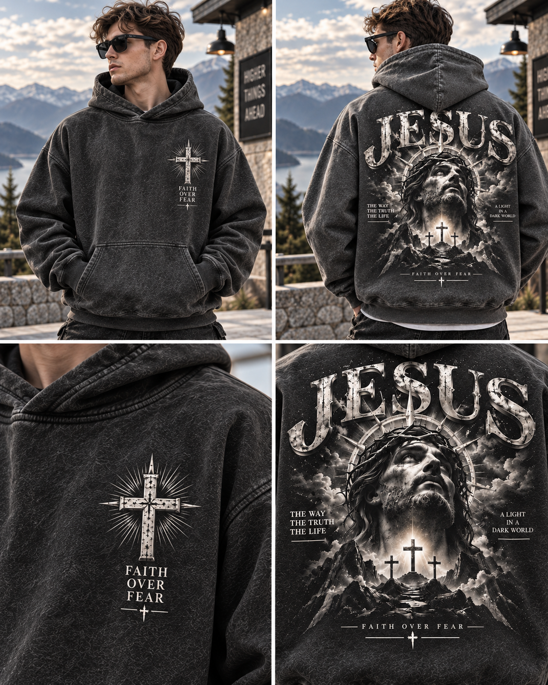 🔥 Jesus Faith Over Fear Vintage Hoodie