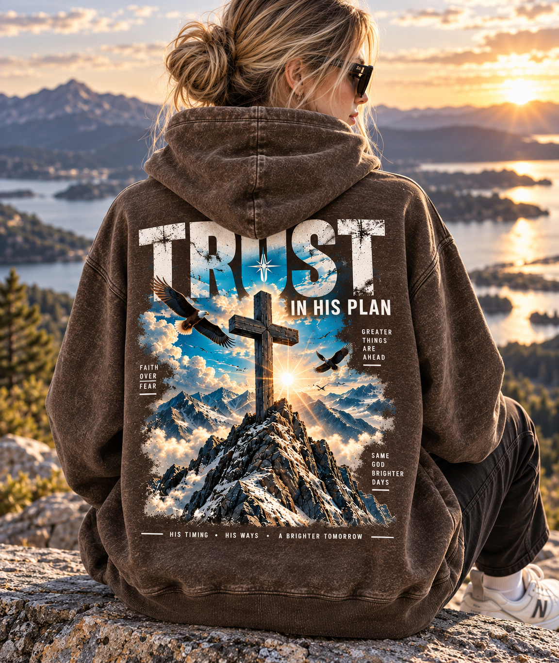 Trust In His Plan Hoodie – Vintage Mountain Faith