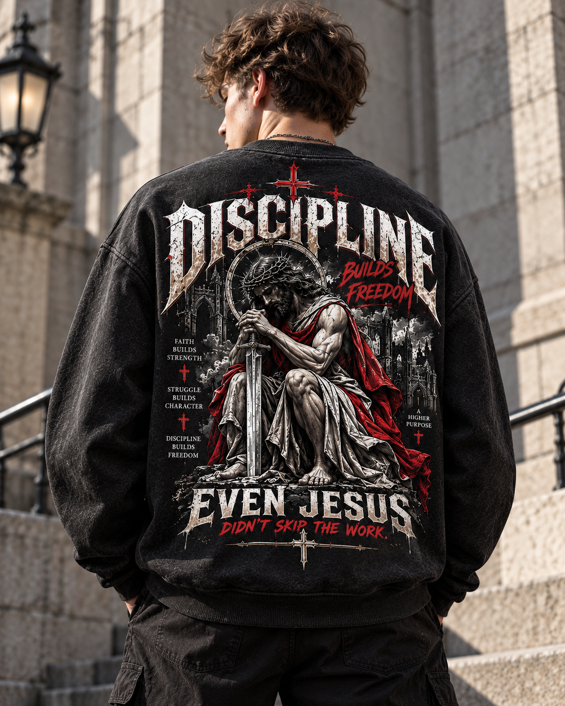 Discipline Builds Freedom – Vintage Gothic Sweatshirt