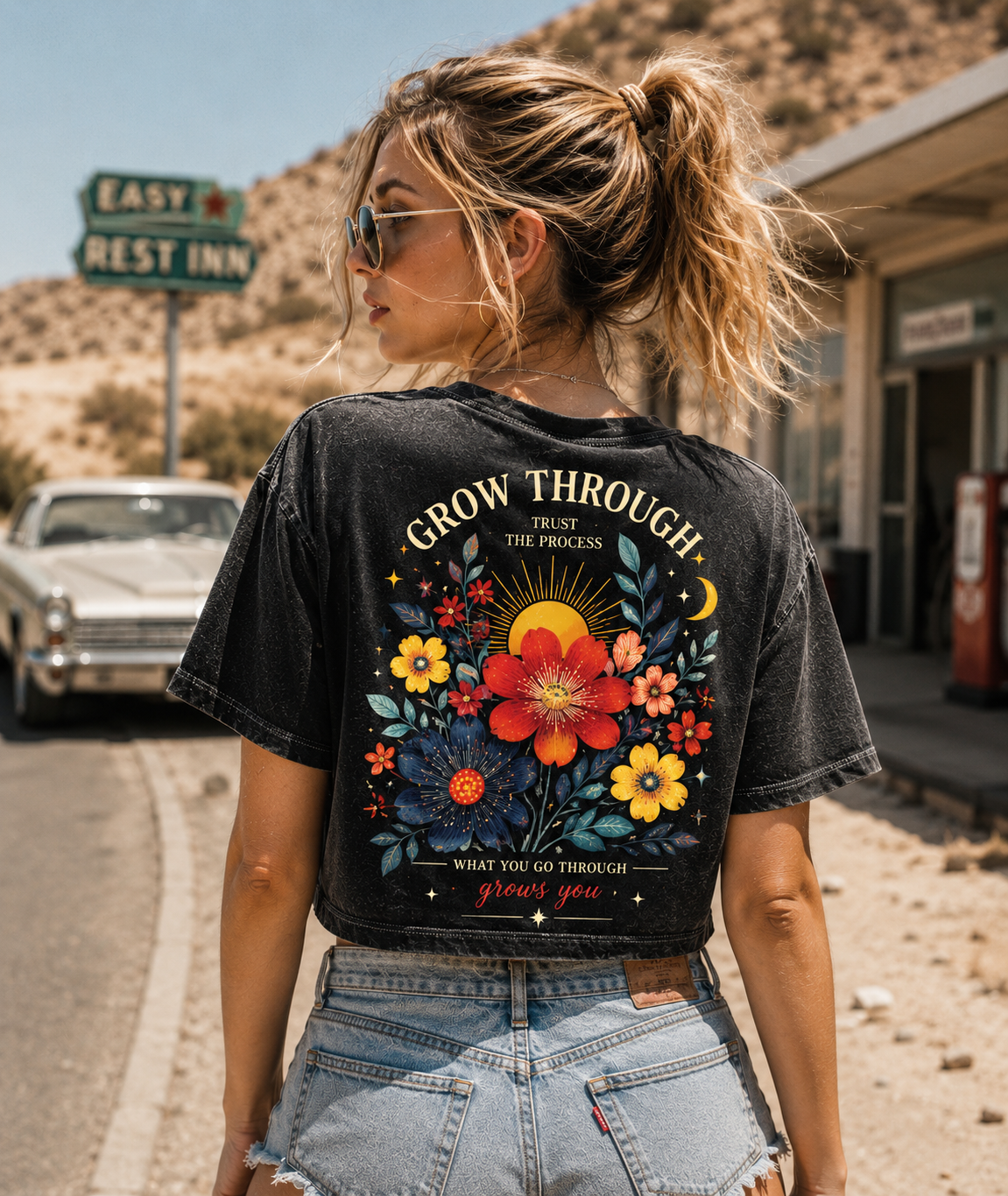 Grow Through Floral Crop Top