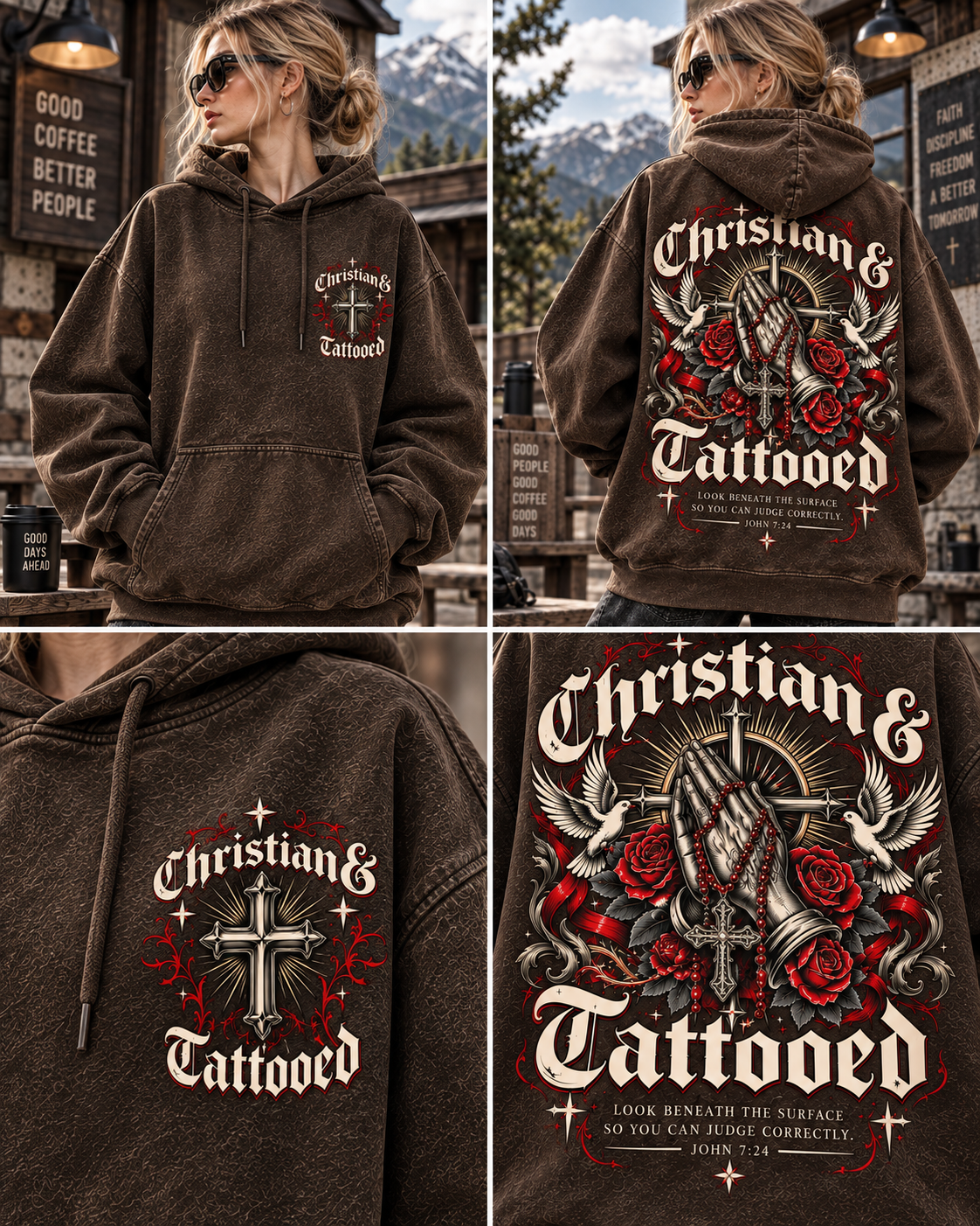 Christian & Tattooed Vintage Hoodie – Gothic Faith