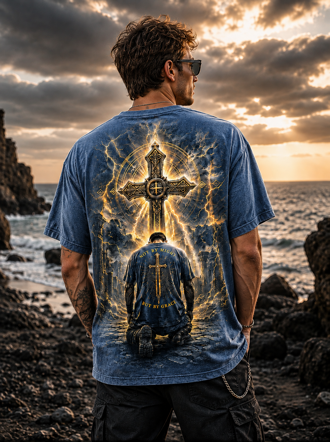 Christian Cross Vintage T-Shirt – Faith Graphic Tee