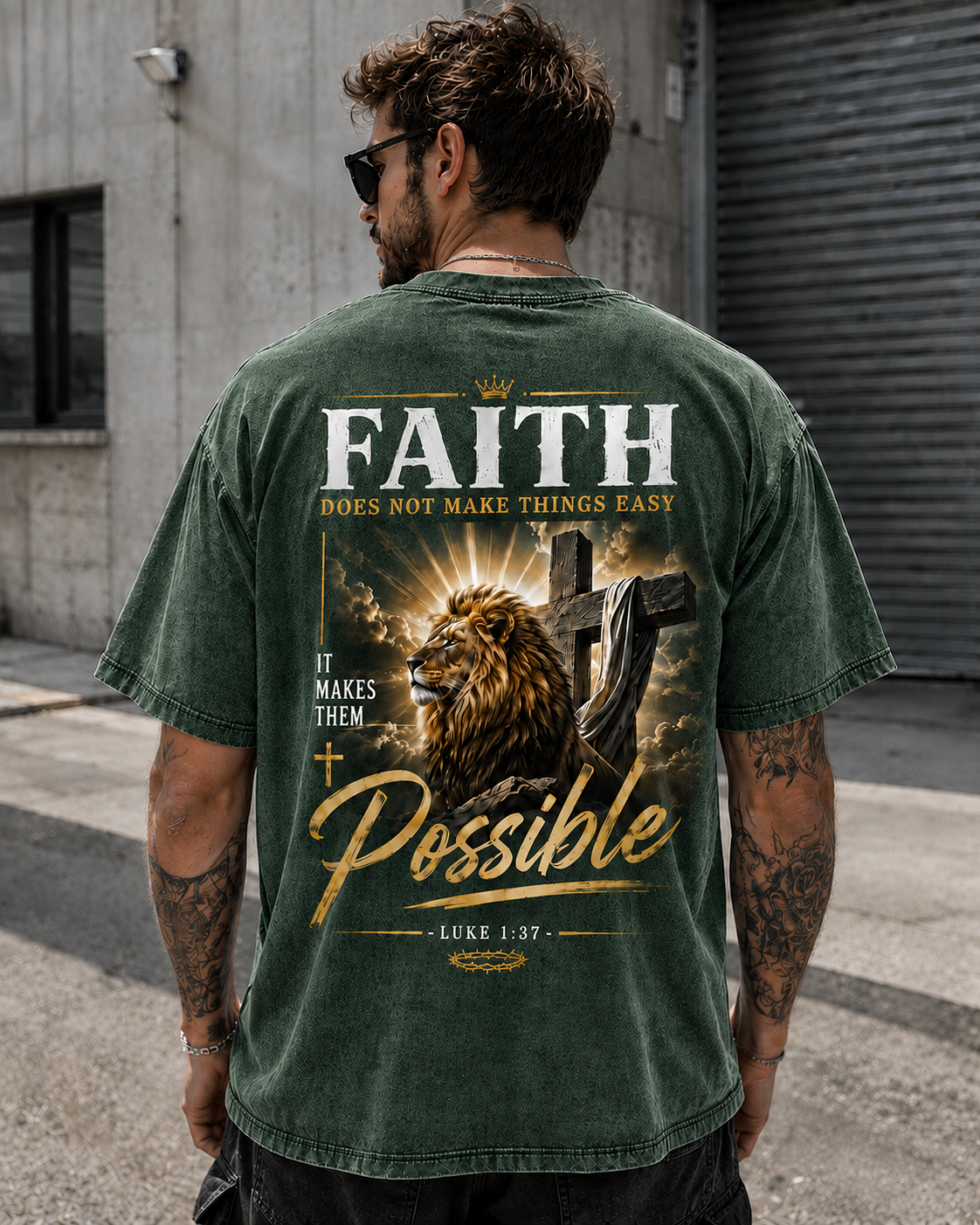 Faith Lion Christian T-Shirt  Faith Lion Graphic Tee