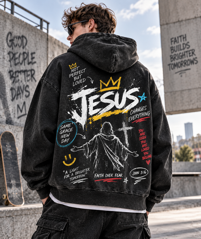 Faith Over Fear – Vintage Jesus Hoodie