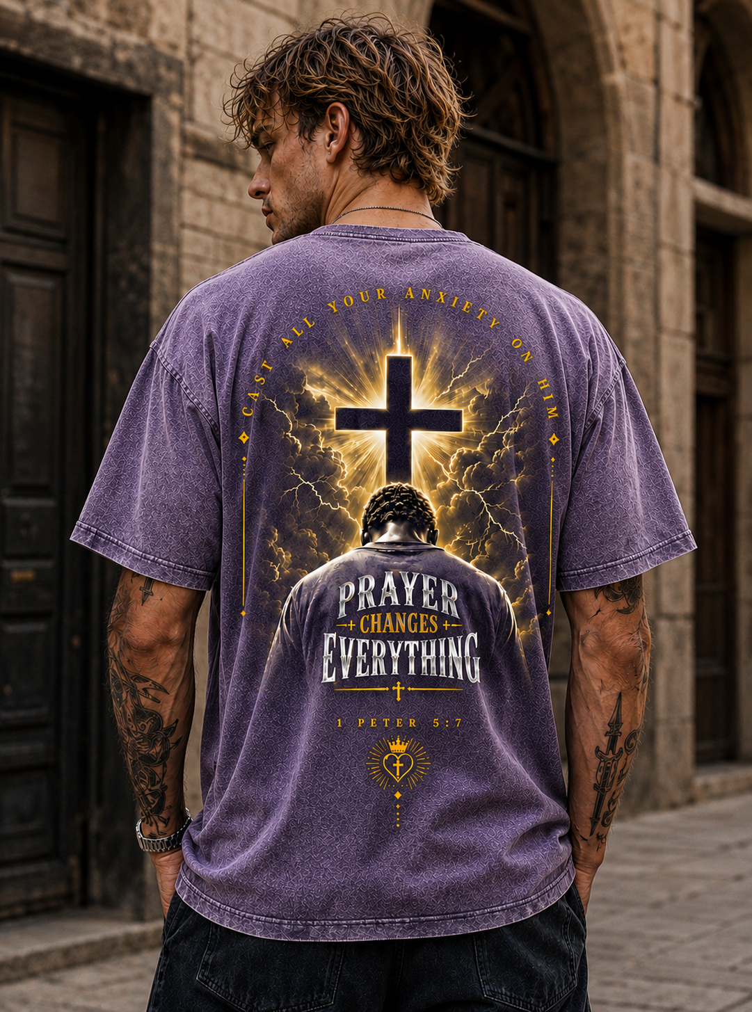 Prayer Changes Everything – Christian Cross T-Shirt