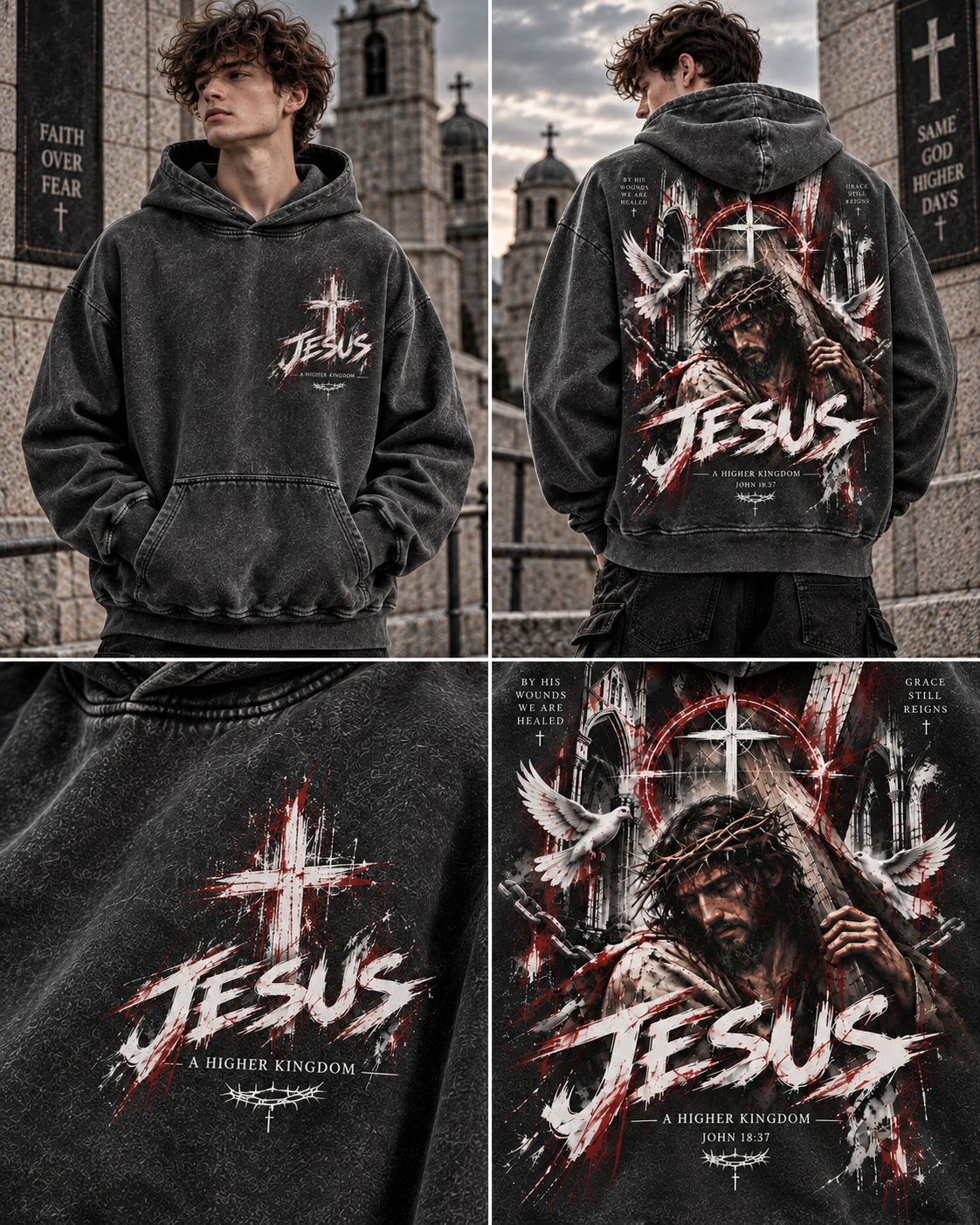 Jesus Higher Kingdom Vintage Hoodie
