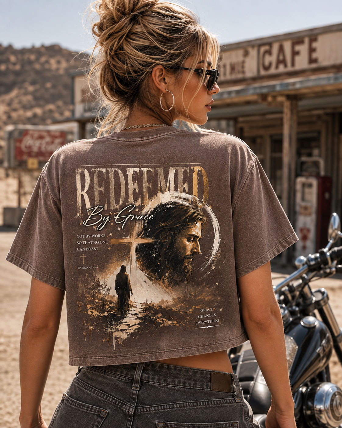 Redeemed By Grace – Vintage Christian Crop Top