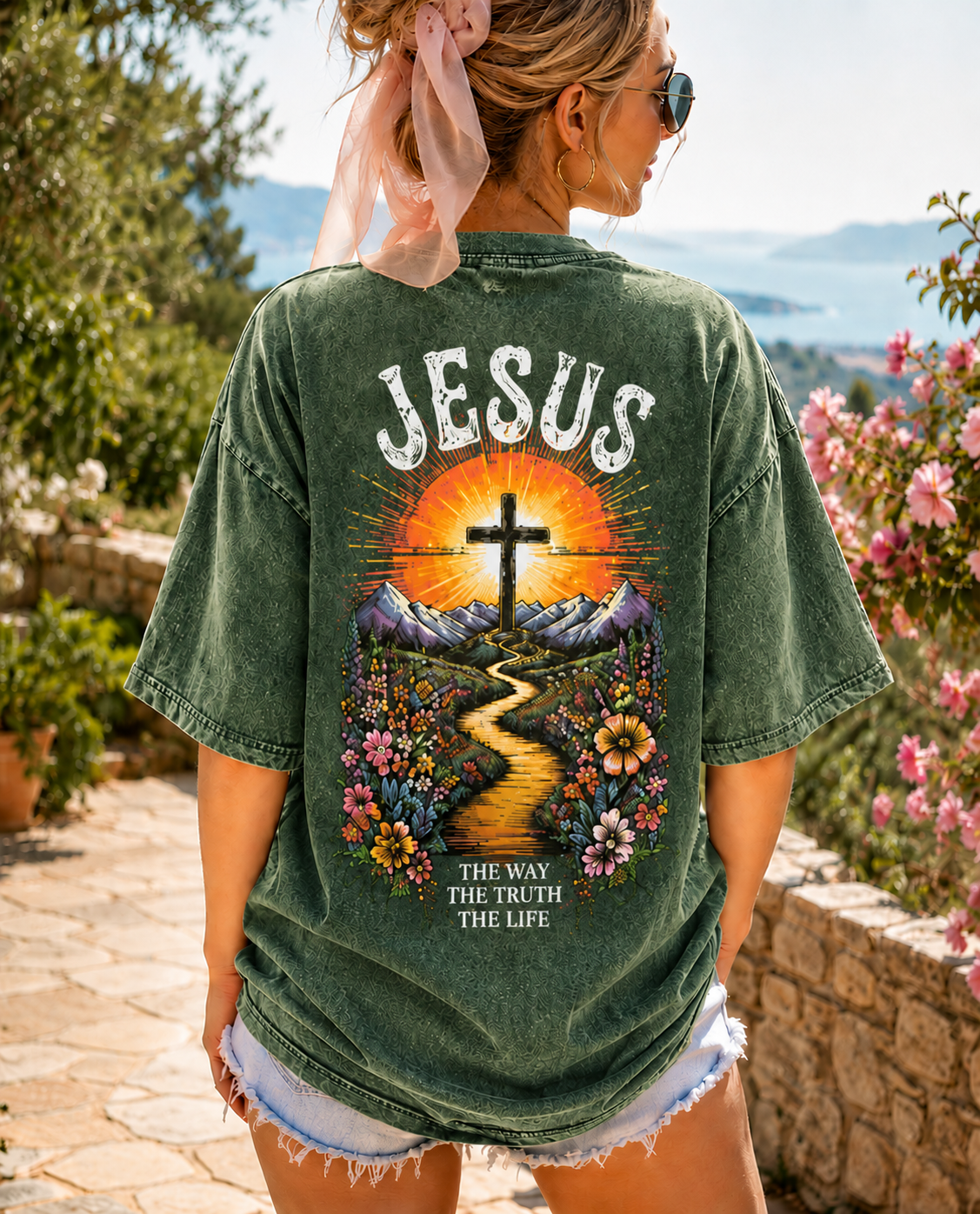 JESUS Vintage Washed Tee – The Way, The Truth, The Life