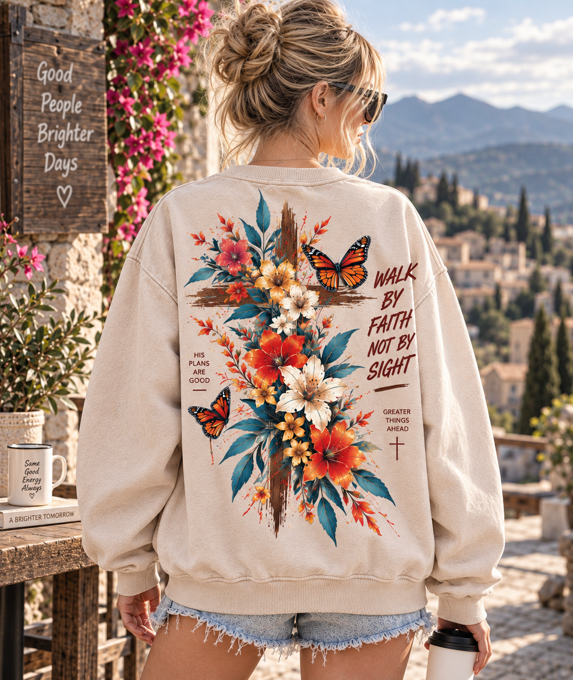 Walk by Faith Floral Sweatshirt