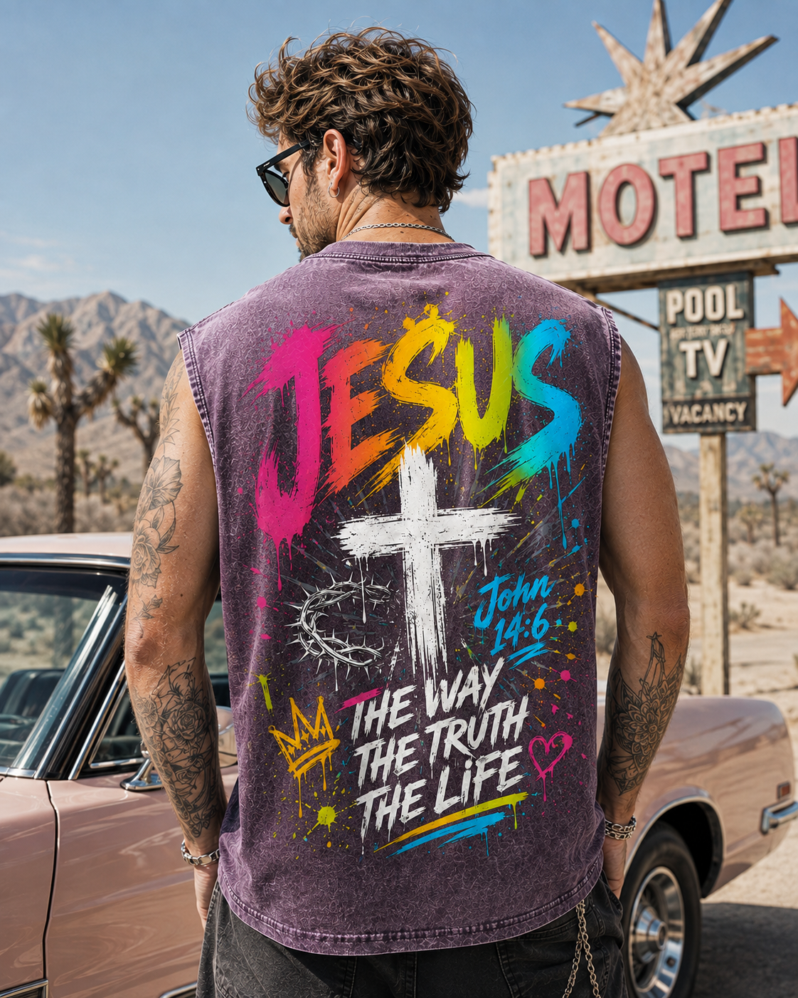JESUS Graffiti Faith Wash Tank – The Way, The Truth, The Life