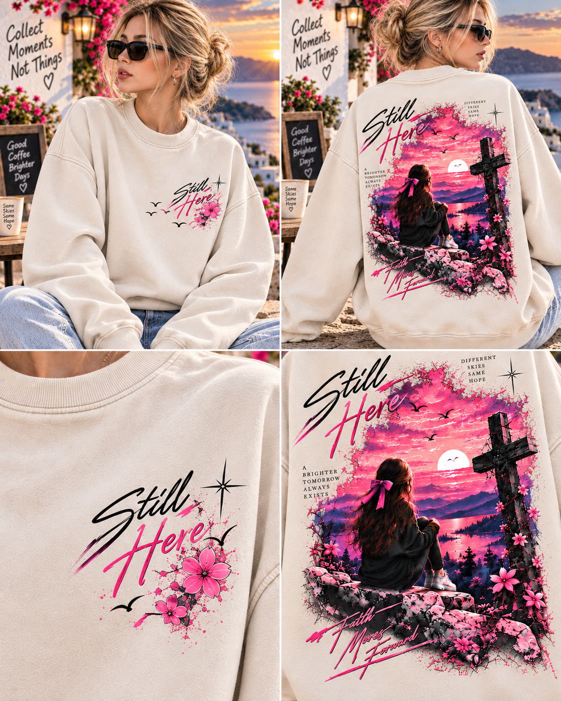 Still Here – Vintage Sunset Graphic Sweatshirt