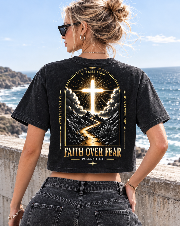 Faith Over Fear – Vintage Faith Crop Top