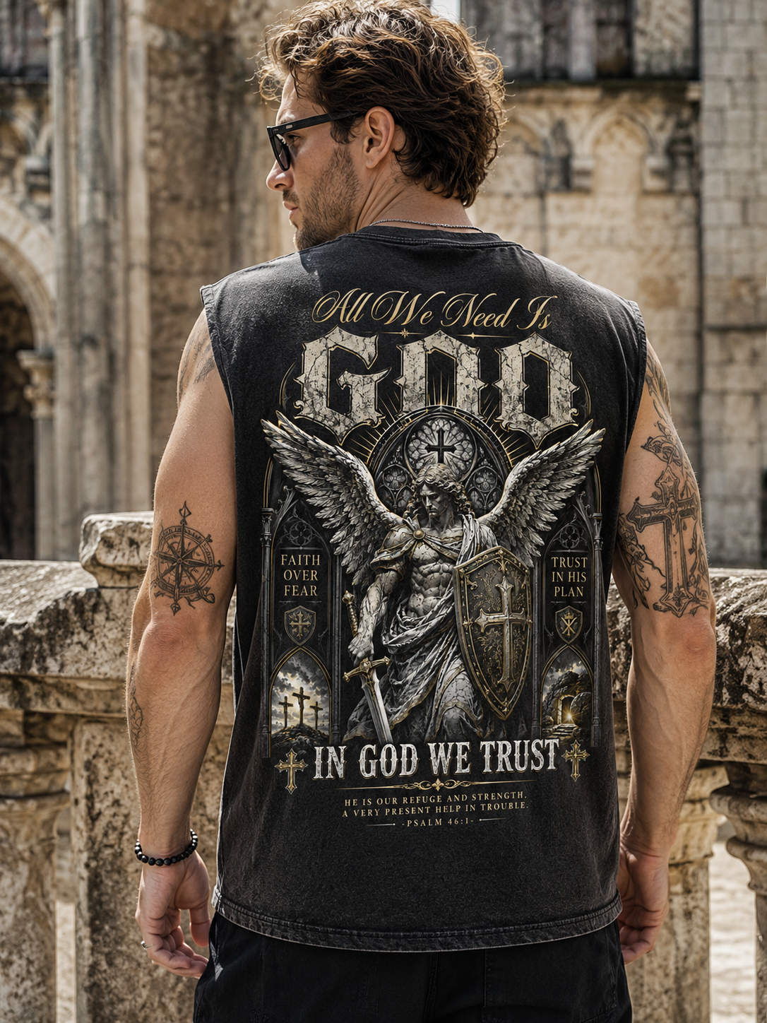 God In Us – Faith Over Fear Washed Tank