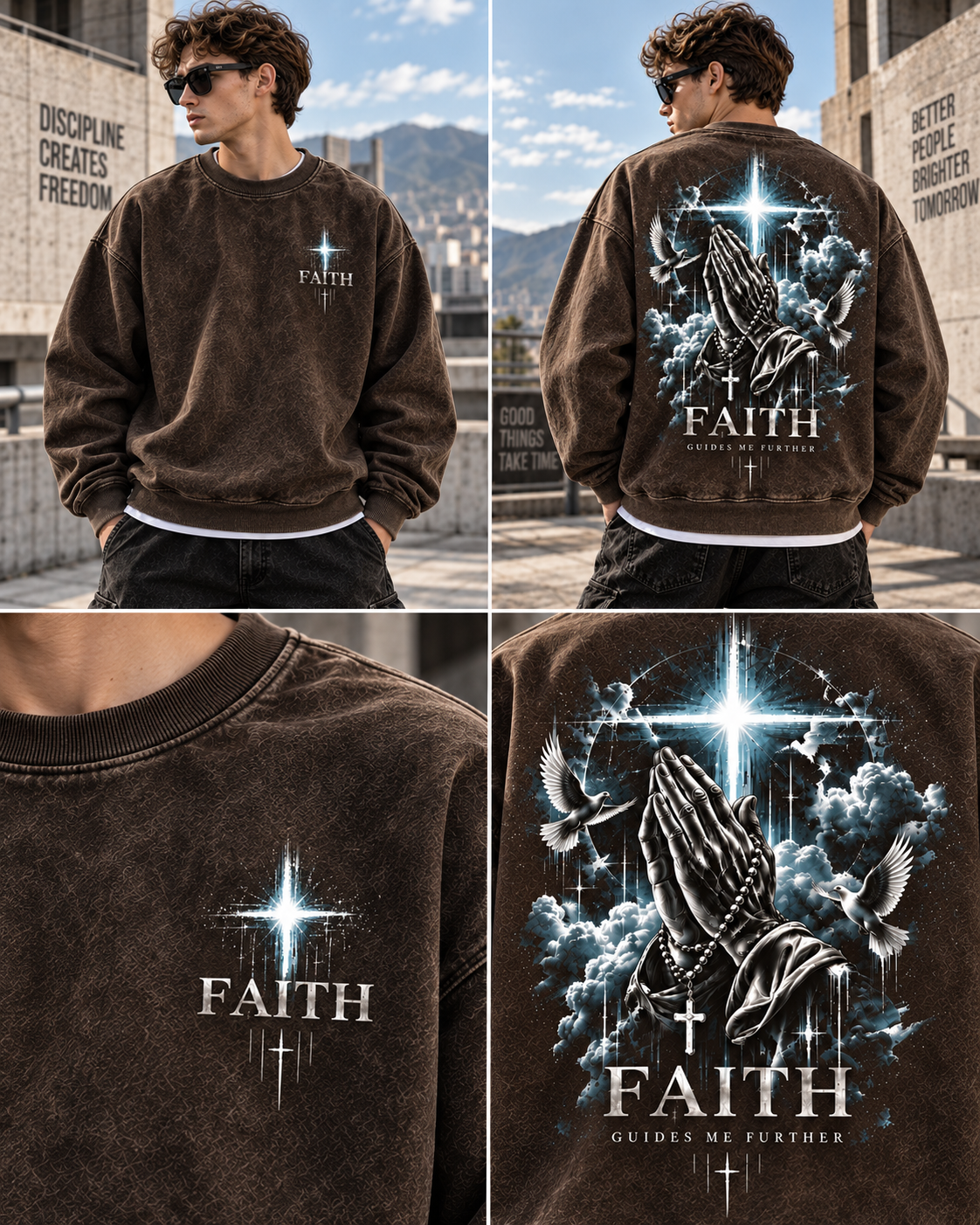 FAITH – Vintage Washed Graphic Sweatshirt