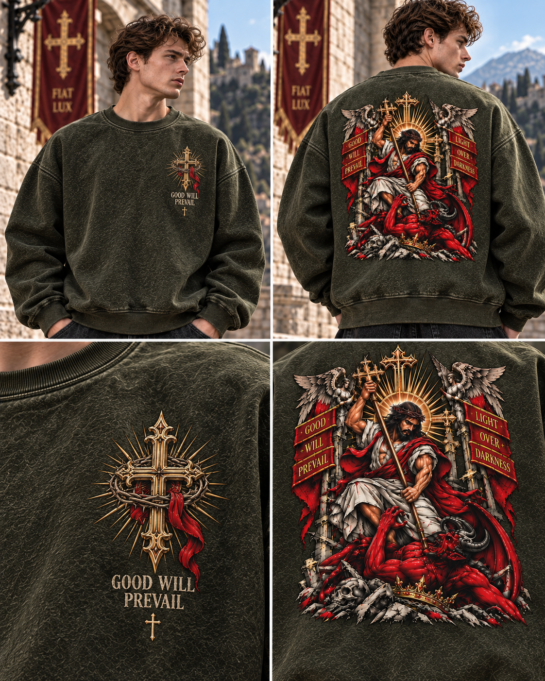 Good Will Prevail – Vintage Faith Washed Sweatshirt
