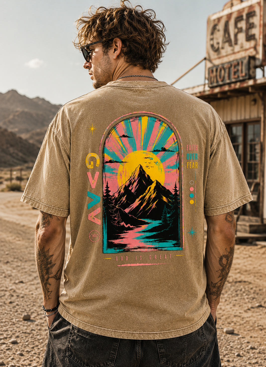 Retro Mountain Faith Graphic Tee
