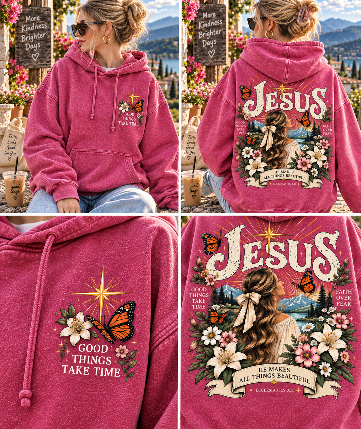 Vintage Faith & Butterfly Hoodie