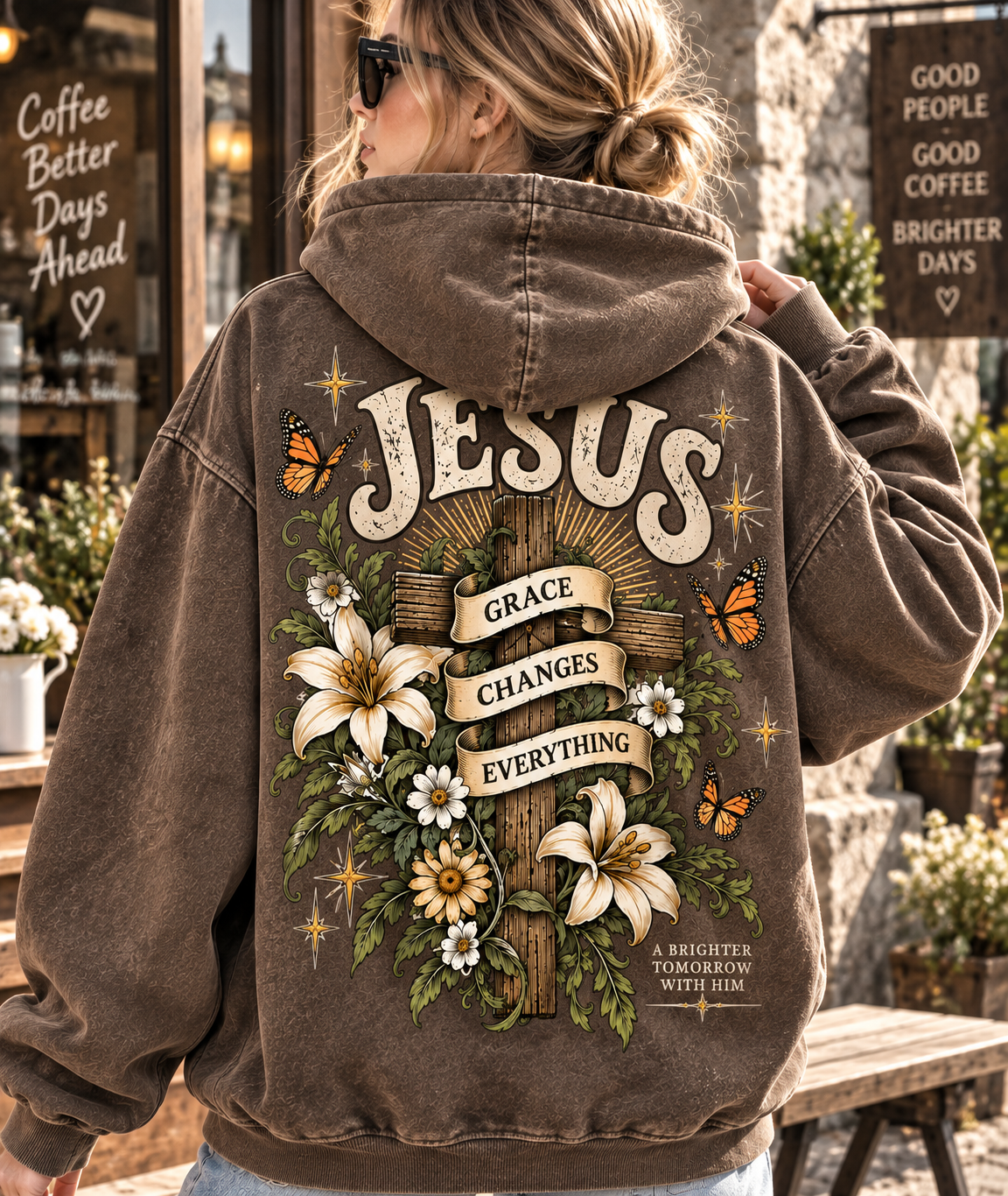 Jesus Grace Changes Everything – Vintage Christian Hoodie