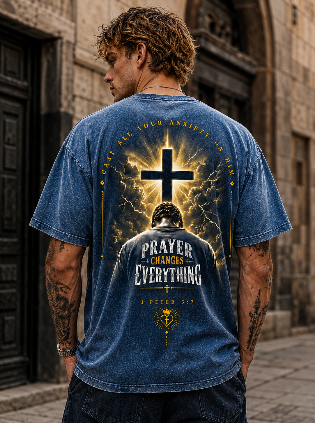 Prayer Changes Everything – Christian Cross T-Shirt