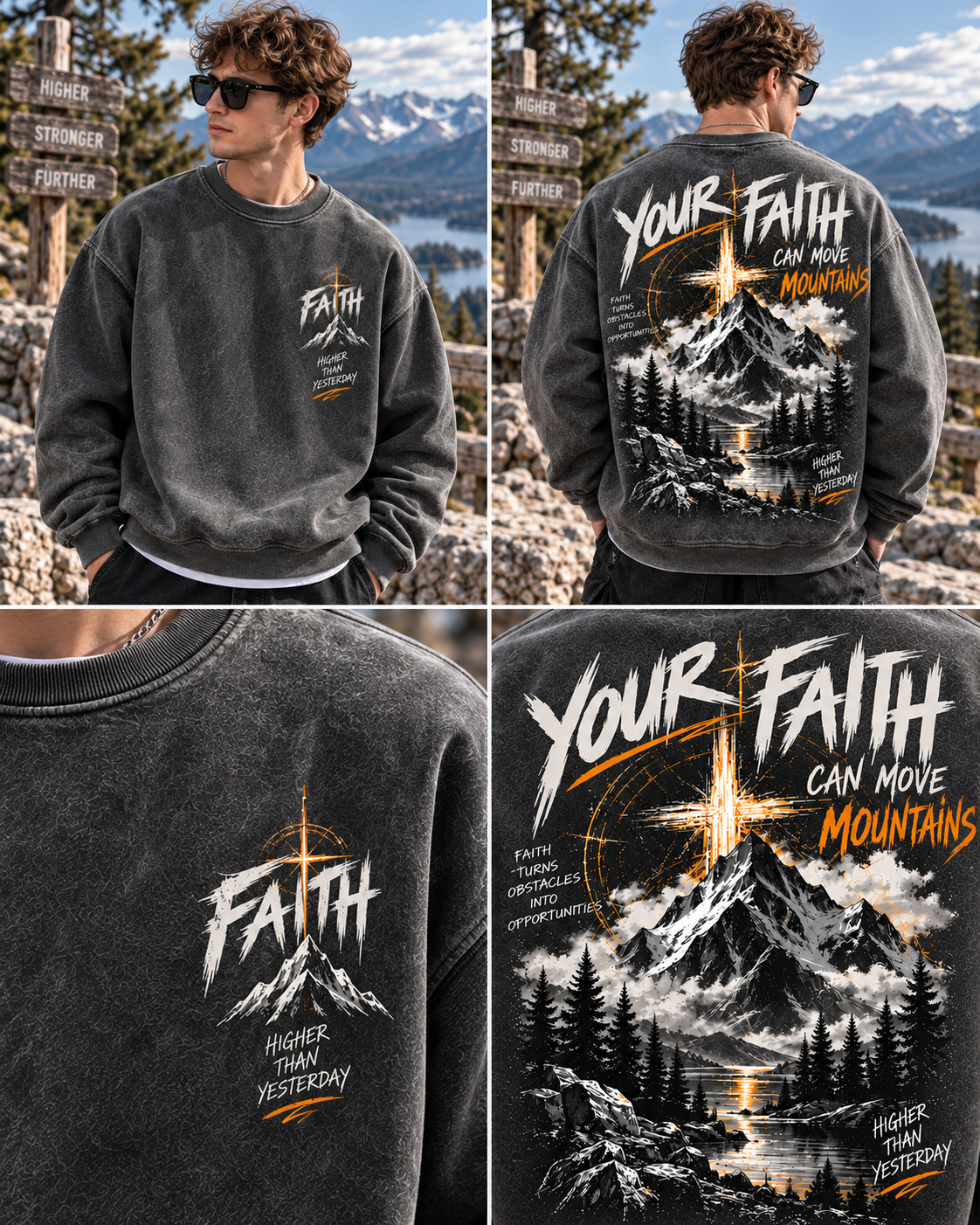 Faith Moves Mountains Vintage Sweatshirt