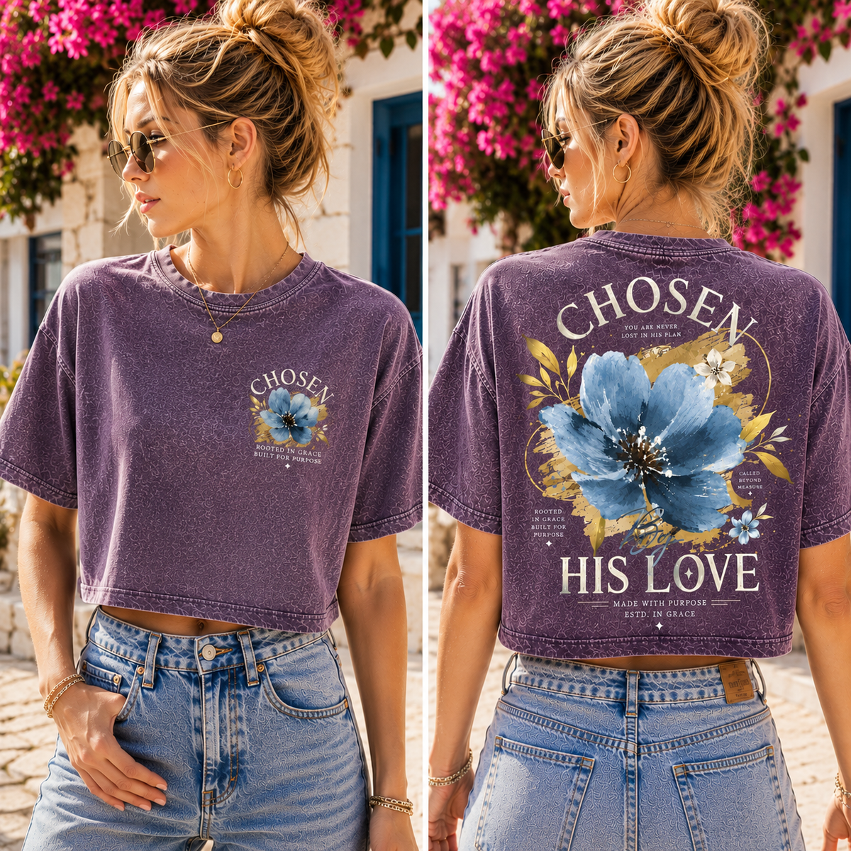 Chosen His Love – Vintage Floral Crop Top