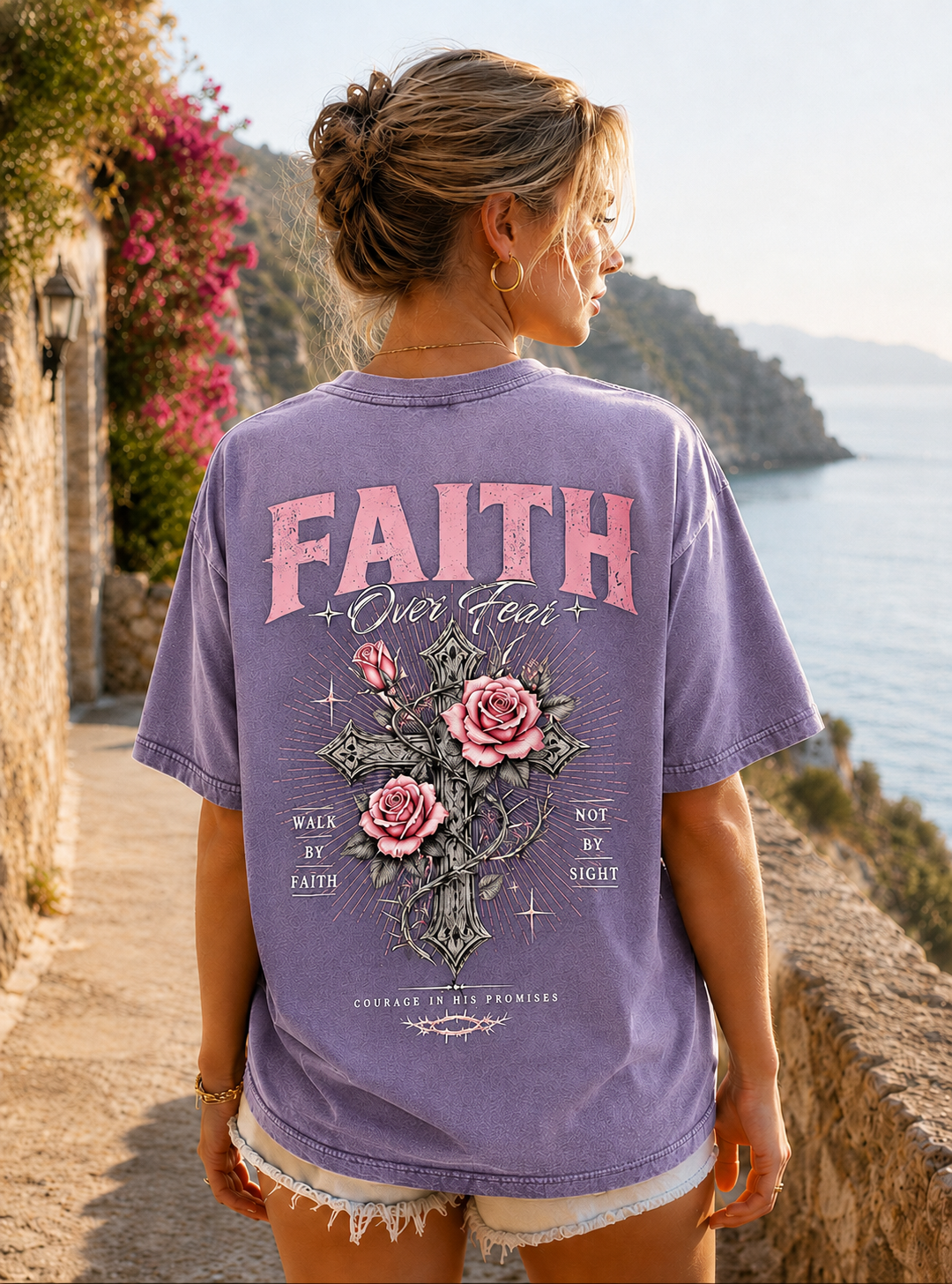 Faith Over Fear Vintage Washed T-Shirt