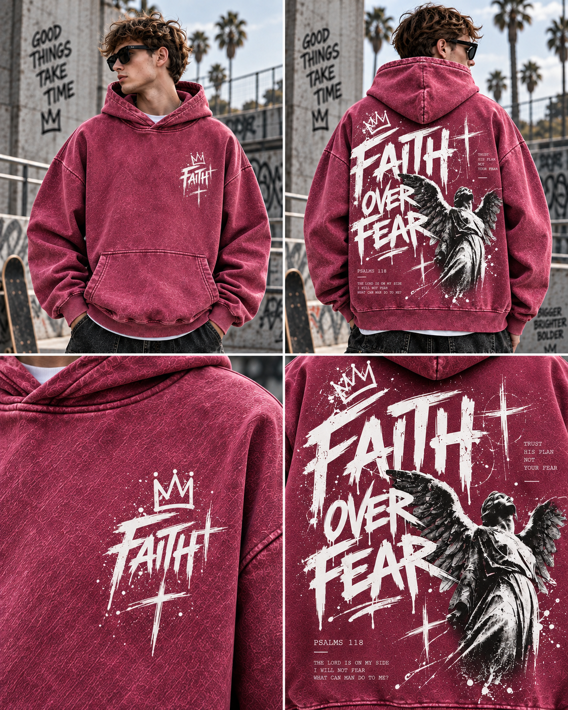 Faith Over Fear – Vintage Wash Hoodie